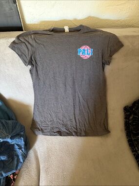 District Youth Gray Tee with Pink & Blue Pali Graphic